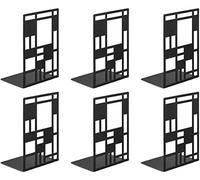 Sujetalibros, Sujeta Libros, Oficina Soporte Libros, Sujetalibros Originales, Sujeta libros Estanteria de Metal, Sombra del árbol Apoya Libros, Infantil, Escuelas, Decoración Del Hogar, Negro, 3 Pares