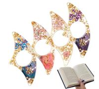 Sujetapáginas para Libros al Leer - 4 Piezas Marcador de Libros Estético Flor de Resina,Marcapáginas de Pulgar Hecho a Mano,Para Mujeres Profesores Amigos Lectores Bibliotecarios Escuela Hogar Cumplea