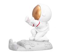 Sujetateléfono en Forma de Astronauta, Soporte de Resina Pequeño y Compacto en Color Dorado - Diseño Exquisito y Ecológico, Decoración Ideal para Hogar y Oficina (empujón dorado del astronauta)