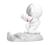 Sujetateléfono en Forma de Astronauta, Soporte de Resina Pequeño y Compacto en Color Dorado - Diseño Exquisito y Ecológico, Decoración Ideal para Hogar y Oficina (empujón de astronauta plateado)