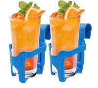 Sujetavasos para Piscina,2 Bandejas para Bebidas - Botellero,para Baranda De hasta 2,5 Cm, Terraza, Balcón, Bañera, SPA Exterior