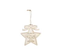 Sujeto de madera para decorar - Estrella de Navidad - 12 cm - Madera sin tratar - Actividades de bricolaje