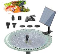 SUJFEE Fuente Solar 2,5W Baño de Pájaros Bomba Desmontable Actualizada con Clip de Fijación con 6 Efectos de Pulverización para Riego de Aves, Decoración de Jardine