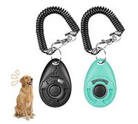 SUJIBHI 2 unidades de clicker para perros y mascotas, herramienta de entrenamiento para cachorros, con correa de muñeca, práctica herramienta para perros, gatos, pájaros, caballos y otras mascotas