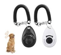 SUJIBHI 2 unidades de clicker para perros y mascotas, herramienta de entrenamiento para cachorros, con correa de muñeca, práctica herramienta para perros, gatos, pájaros, caballos y otras mascotas