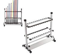 sujrtuj Portacañas de Pescar Portátil Vertical Blanco Soporte para Caña de Pescar 24 Barras de Aluminio Aluminio