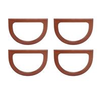 Sujurio 4 Piezas Asas de Madera en Forma de D, Asas de Repuesto de Madera para Bolsos de Bricolaje, Bolsos de Mano, Bolsos de Mano, FabricacióN de Embragues (MarróN)