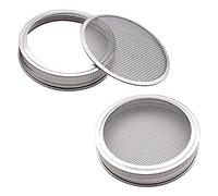 Sujurio Conjunto de 2 Kit de Tapa de Tarro de Brote de Acero Inoxidable para Tarros de Cristal de Boca Tarros de Enlatado para Hacer Semillas de Brotes OrgáNicos en Su Casa/Cocina