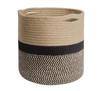 Sujurio Contenedores de Almacenamiento Cestas Organizadoras de Cubos, Cubierta de Maceta de Plantas Cesta de Maceta Tejida Cesta de LavanderíA con Asas DecoracióN para el Hogar