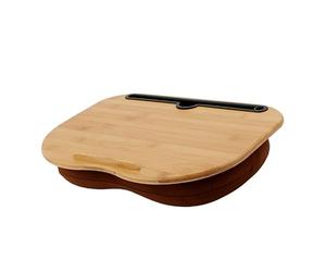 Sujurio Escritorio de regazo con cojín de almohada, accesorios de repuesto para laptop, con ranura para tableta, mesa de cama de computadora para viajes, soporta portátiles de hasta 14 pulgadas