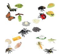 Sujurio Figuras de de Vida de Mariposa ArañA Abeja Mariquita LibéLula Insectos de PláStico Figuras de Insectos Juguete Proyecto Escolar para NiñOs