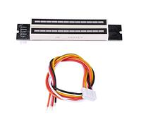 Sujurio Indicador de de música dual con 12 luces LED de espectro VU, amplificador de velocidad de luz, tablero ajustable para MP3 DC 7-12 V ()