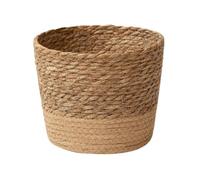 Sujurio Maceta de Flores Tejida de Paja, Cesta de Mimbre, Cesta de Almacenamiento de Maceta de Ratán, Cesta de Macetero Tejida Hecha una Mano M