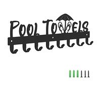 Sujurio Toallero de Piscina con 8, Montado en la Pared para Exterior o Baño - para Colgar Albornoces