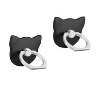SUKADE 2 agarres de anillo de dedo para teléfono, 2 soportes para anillo de teléfono en forma de gato, rotación de 360° y soporte de anillo de dedo abatible de 180° para todos los teléfonos