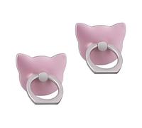 SUKADE 2 agarres para anillo de dedo para teléfono, 2 soportes para anillo de teléfono en forma de gato, rotación de 360° y soporte de anillo de dedo abatible de 180° para todos los teléfonos