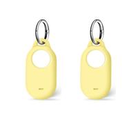 SUKADE 2 fundas de silicona para Samsung SmartTag 2, funda protectora con llavero, diseño a prueba de golpes y suciedad, ajuste seguro para Samsung Galaxy Smart Tag2 (amarillo)