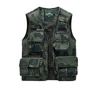 Sukany - Chaleco de hombre para ocio, trabajo al aire libre, safari, pesca, viaje, con múltiples bolsillos, de malla, para fotografía, XXL