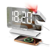 Sukeen Despertador con proyección, Despertador Digital con proyector Giratorio de 180°, Reloj Despertador con proyector de 7,3 Pulgadas con Doble Alarma, repetición, indicador del día de la Semana