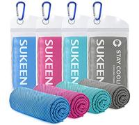 Sukeen Juego de 4 Toallas de refrigeración, 100x30 cm, Toalla refrescante, Microfibra, Toalla de refrigeración, Toalla de Gimnasio, Toalla fría para Fitness, Gimnasio, Correr, Deportes de Senderismo