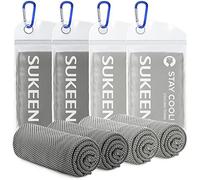 Sukeen Juego de 4 Toallas de refrigeración, 100x30 cm, Toalla refrescante, Microfibra, Toalla de refrigeración, Toalla de Gimnasio, Toalla fría para Fitness, Gimnasio, Correr, Deportes de Senderismo