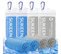 Sukeen Juego de toallas de enfriamiento para hombres y mujeres, paquete de 4 (40 x 12 pulgadas), toallas de hielo de secado rápido para gimnasio, viajes, camping, sudor, yoga, deportes y trabajo al