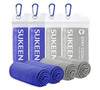 Sukeen Paquete de 4 toallas de enfriamiento (40 x 12 pulgadas), toalla de fitness de secado rápido para cuello, cara y deportes