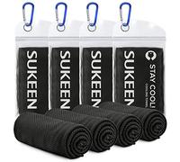Sukeen Paquete de 4 Toallas de Enfriamiento (40 x 12 Pulgadas), Toalla de Hielo, Suave y Transpirable, Microfibra para Yoga, Deportes, Correr, Gimnasio, Entrenamiento, Camping