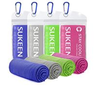 Sukeen Paquete de 4 Toallas de enfriamiento, Toallas de Hielo Stay Cool para Cuello, Gimnasio, Hombres, Mujeres (Azul Oscuro/Verde/Rosa/Gris)