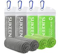 Sukeen Paquete de 4 Toallas de enfriamiento, Toallas refrescantes para el Cuello, Toalla Fresca para Alivio de enfriamiento instantáneo, Toallas frías para Clima cálido, Bufanda de refrigeración para