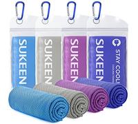 Sukeen Paquete de 4 Toallas de Refrigeración (40 x 12 Pulgadas), de Hielo, Suave y Transpirable, Microfibra para Yoga, Deportes, Correr, Gimnasio, Entrenamiento, Camping