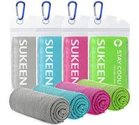 Sukeen Paquete de 4 Toallas de refrigeración (40 x 12 Pulgadas), Toalla de Hielo, Toalla fría Suave y Transpirable, Toalla de Microfibra para Yoga, Deportes, Correr, Gimnasio, Entrenamiento, Camping,