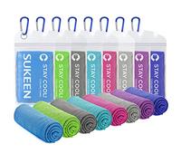 Sukeen Paquete de 8 toallas de refrigeración, azul claro/verde/gris oscuro/azul lago/rosa rojo/gris/morado/azul oscuro