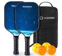 Sukeen Pickleball Paddles Set - 2 raquetas de fibra de vidrio con diseño de cielo estrellado con alto rendimiento de salto para interior y exterior - bolso portátil incluido