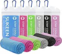 Sukeen Toalla de enfriamiento (100 x 30 cm) Toalla de Hielo para Cuello, Toalla fría Suave y Transpirable, 6 Piezas, Toalla Fresca de Microfibra para Yoga, Golf, Gimnasio, Camping, Correr,