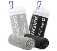 Sukeen Toalla de enfriamiento, paquete de 2 toallas refrescantes para el cuello, toalla de sudor suave y transpirable, toalla de gimnasio, toalla de hielo para mantenerse fresco, toallas frescas de