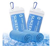 Sukeen Toalla de enfriamiento para hombres y mujeres, paquete de 2 (40 x 12 pulgadas), toalla de hielo de secado rápido para gimnasio, viajes, camping, sudor, yoga, deportes, trabajo al aire libre