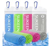 Sukeen Toalla de enfriamiento para hombres y mujeres, paquete de 4 (40 x 12 pulgadas), toalla de hielo de secado rápido para gimnasio, viajes, camping, sudor, yoga, deportes, trabajo al aire libre
