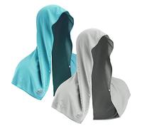 Sukeen Toalla refrescante con Capucha, Paquete de 2 Toallas de refrigeración para Cuello y Cara, Toalla de refrigeración Absorbente de Secado rápido, construcción, Azul Lago/Gris