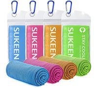Sukeen Toallas de enfriamiento, Juego de 4 Toallas de refrigeración, Toalla de Gimnasio, Toalla de Hielo, Toalla de enfriamiento para el Cuello, Golf, Camping (100x30 cm)