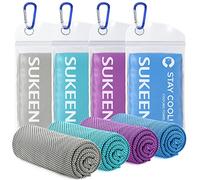 Sukeen Toallas de enfriamiento, Juego de 4 Toallas de refrigeración, Toalla de Gimnasio, Toalla de Hielo, Toalla de enfriamiento para el Cuello, Golf, Camping (100x30 cm)