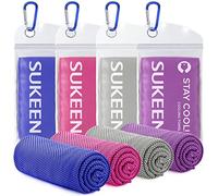 Sukeen Toallas de enfriamiento, Juego de 4 Toallas de refrigeración, Toalla de Gimnasio, Toalla de Hielo, Toalla de enfriamiento para el Cuello, Golf, Camping (100x30 cm)