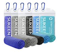 Sukeen Toallas de enfriamiento, Juego de 6 Toallas de refrigeración, Toalla de Gimnasio, Toalla de Hielo, Toalla de enfriamiento para el Cuello, Golf, Camping (100x30 cm)
