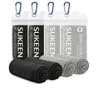 Sukeen Toallas de enfriamiento, paquete de 4 toallas suaves y transpirables para el sudor para hombres y mujeres, entrenamiento, deportes, yoga, golf (40 x 12 pulgadas)