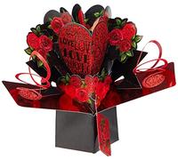 Suki Gifts International - Tarjeta de felicitación desplegable, Multicolor, diseño Amor y Rosas