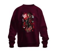 Suki Rat All Day Anime Girl Japan Y2K Sudadera Suéter, Borgoña, XXL