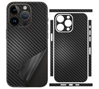 SUKIDIOVQ Vinilo Adhesivo de Fibra de Carbono para iPhone 16 Pro MAX, ultradelgado, Ultraligero, Protector de Vidrio para Bordes Traseros, Marco de cámara, Color Negro