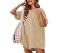 Sukiglam Mono Mujer Verano Manga Corta Monos con Espalda cuello en v Jumpsuit Sexy Peto Suelto Monos Corto de Pierna Ancha de Una Pieza Overoles Casual Vestidos Playa con Bolsillos