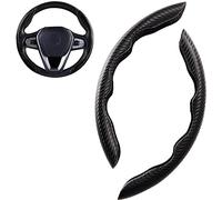 SUKORI 2 Piezas Coche Fundas Volante para Mercedes Benz AMG E Class E Class E Clase E Class W211 W212 W213 E200,Antideslizante y Duradero Ultraligeras Cubierta del Volante Segmentado,A-Black