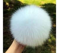 SUKORI 2 Uds Pompón de Piel de Zorro Natural para Sombreros, Gorros, Bolsos, Bufandas y Accesorios DIY